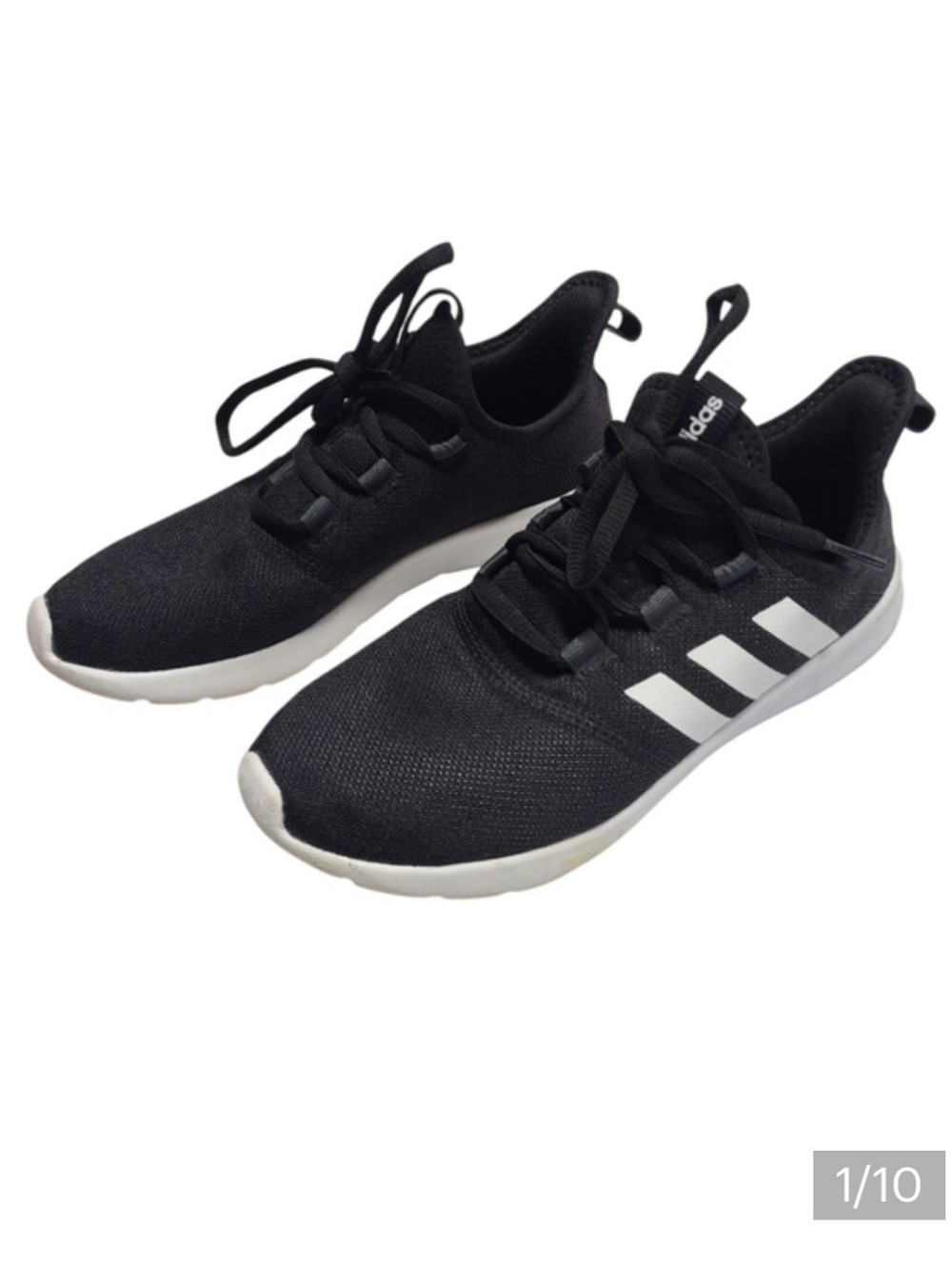 Adidas Cloudfoam Women's 7 Black Breathable Knit Sneakers Walking Shoes